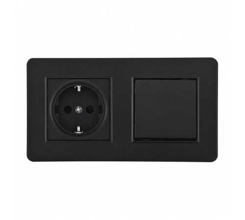 Блок с розеткой и выключателем Arte Milano SET16-2 SET16-2-40-1-30-1 black