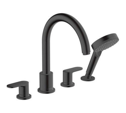 Смеситель на борт ванны Hansgrohe Vernis Blend на 4 отверстия матовый черный 71456670