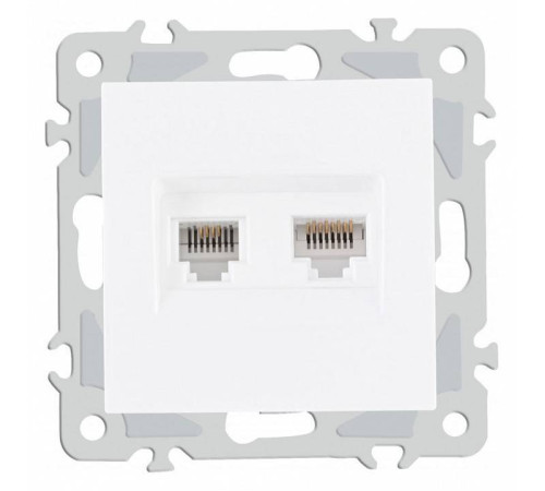 Розетка двойная RJ-11 и Ethernet RJ-45, без рамки Arte Milano am-206 206.44-1.white
