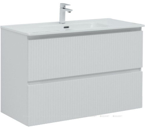Тумба под раковину Aquanet Джейн 100 Flat белый матовый 00335426