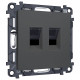 Розетка двойная Ethernet RJ-45 и со шторками, без рамки Ambrella Volt ALFA MA912110