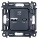 Механизм розетки 2хUSB type A и C Ambrella Volt Quant VM177