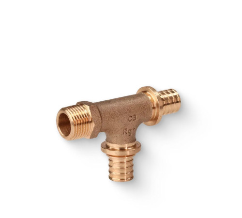 Тройник аксиальный Rehau RAUTITAN RX+ 20 х 1/2 х 20 с наружной резьбой бронза 14564013001