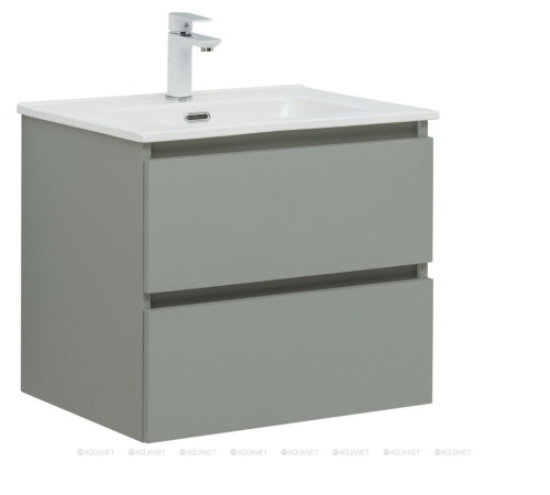 Тумба с раковиной Aquanet Вега 2.0 60 Flat 2 ящика мисти грин 00344771