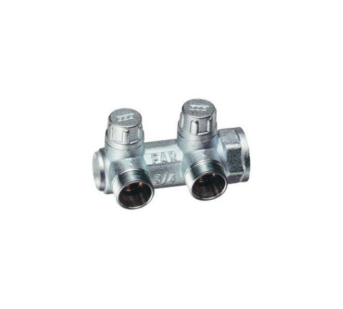 Коллектор запорный концевой FAR MULTIFAR 3/4х1/2 Евроконус на 2 отвода FK 3859 3412