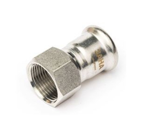 Муфта с накидной гайкой пресс нержавеющая сталь SANHA NiroPress AISI 304L 18 мм x 3/4 ВР 691359M1834.3
