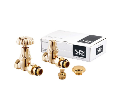 Комплект вентилей SR Rubinetterie Floral Old Style 1/2 прямой золото K338-1500D000