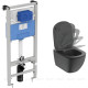 Комплект инсталляция Ideal Standard ProSys с унитазом Tesi AquaBlade чёрный матовый T3868V3