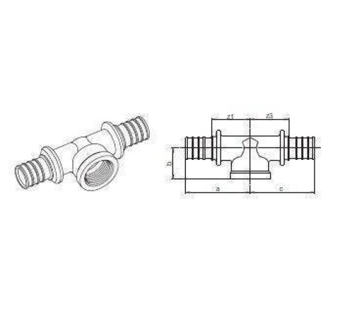 Тройник Rehau RAUTITAN LX 40-Rp 1-32 переходной с внутренней резьбой 11690741001