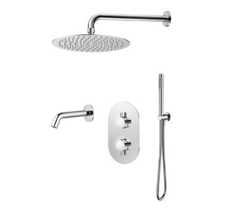 Душевая система Aquanet Siena с термостатом и изливом хром AQM8409CR