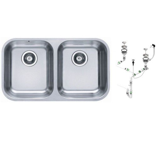 Мойка кухонная Alveus Duo 30 752х440х180 мм под столешницу с сифоном 1036849