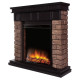 Портал для электрокамина Firelight Bricks Wood Classic камень коричневый шпон темный дуб НС-1525999