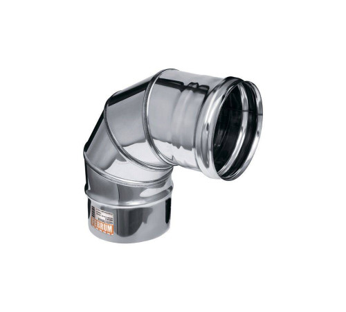 Колено дымохода 4-секционное 90° Ferrum AISI 430 0.5 мм 120 мм Af2204