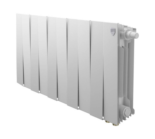 Радиатор биметаллический Royal Thermo PianoForte 300 Bianco Traffico 12 секций нижнее подключение НС-1506346 RAL 9016
