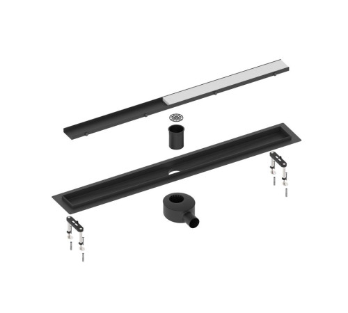 Душевой лоток Timo Drain System 900 мм с двусторонней панелью под плитку черный DS230209/03