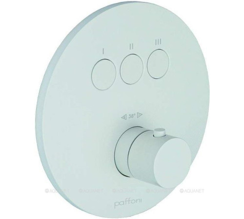 Термостат Paffoni Compact внешняя часть на 3 функции белый матовый CPT019BO
