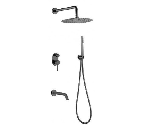 Душевой комплект встраиваемый Boheme Uno верхний душ 30 см shine gun metal 464-2-SGM