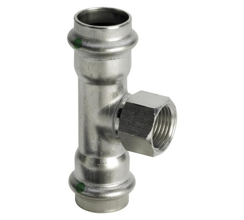 Тройник Viega Sanpress Inox нержавеющая сталь 18х3/4х18 мм 437169