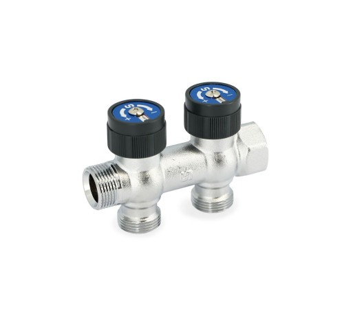 Коллектор Stout 3/4 x 2 выхода 3/4 EK с вентилями хром 407C3320