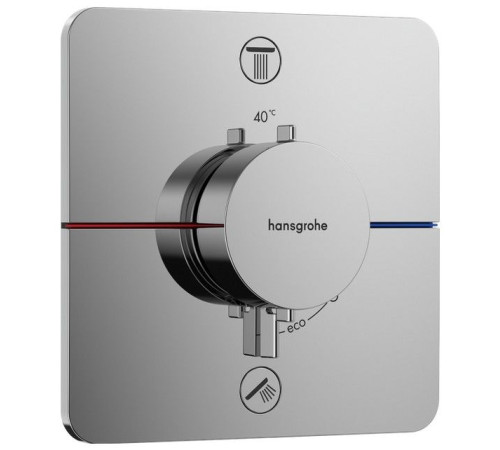 Термостат hansgrohe ShowerSelect Comfort Q для 2 потребителей внешняя часть хром 15583000