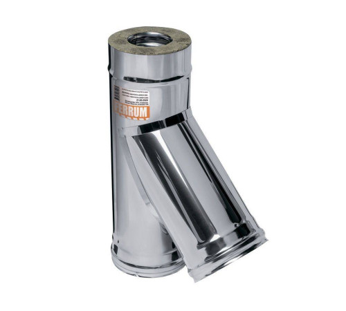 Тройник сэндвич 135° Ferrum AISI 430/0.5 мм + нерж. 150/210 мм Af4308