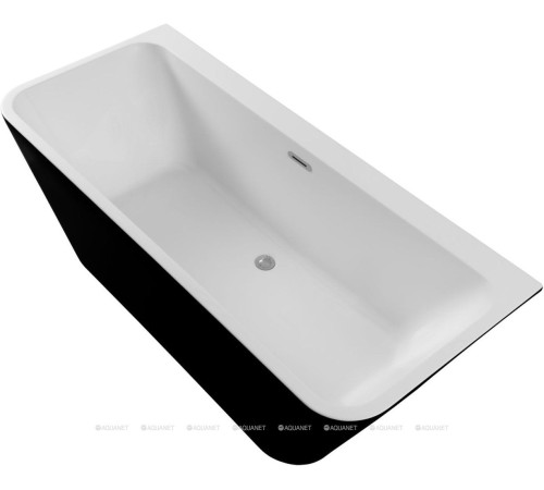 Ванна акриловая Aquanet Family Perfect 1700x750 мм со сливом-переливом белый матовый/черный матовый 13775-MW-MB