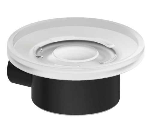 Мыльница настенная Kludi Vela R белое матовое стекло черный матовый 5898539