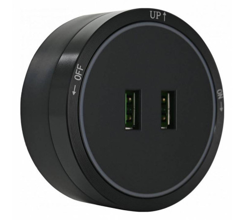 Розетка 2xUSB на треке Arte Milano Am-track-sockets 380066TS LED/USBx2 Black