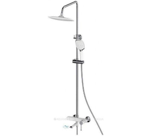 Душевая система Haiba HB24805-8 с изливом и тропическим душем хром/белый HB24805-8