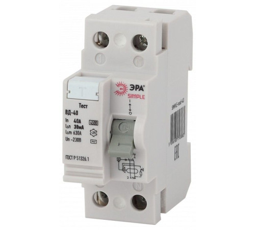 Устройство защитного отключения 2P Эра ВД-40 SIMPLE-mod-43