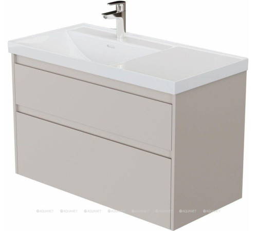 Тумба под раковину Aquanet Nova Lite 2.0 100 L 2 ящика бежевый 00346327