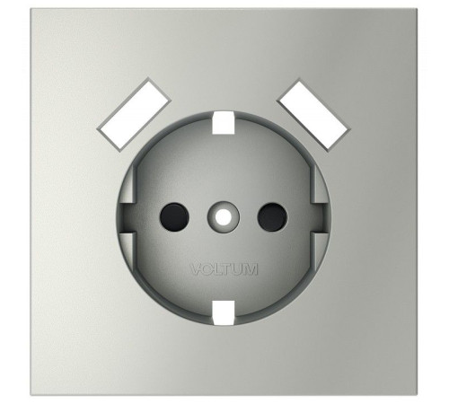 Накладка для розетки с заземлением и со шторками и 2хUSB type A Voltum S70 VLS000905