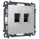 Розетка двойная Ethernet RJ-45 и со шторками, без рамки Ambrella Volt ALFA MA412110
