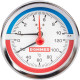 Термоманометр аксиальный ROMMER 80 мм 120 °C 10 бар с запорным клапаном 1/2 RIM-0005-801015