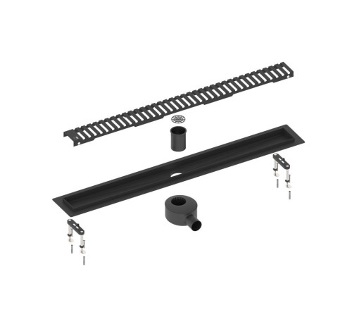 Душевой лоток Timo Drain System 600 мм с решеткой Lines черный матовый DS230106/03
