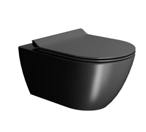 Уценка. Унитаз подвесной безободковый GSI Pura Swirlflush 550х360 мм черный матовый 881526_УЦ/2