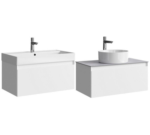 Тумба под умывальник AQUANET Geometria 80 1 ящик белый 81 см GE01081WM