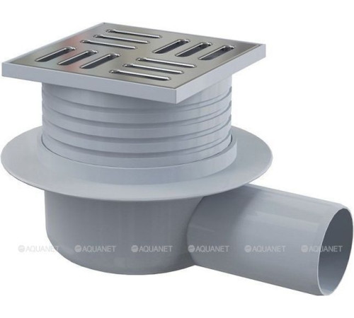 Трап сливной AlcaPlast 105x105/50 мм боковой выпуск решетка нерж. сталь APV26