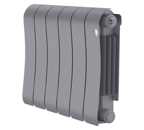 Радиатор биметаллический Royal Thermo Infinity 300 Silver Satin 6 секций боковое подключение НС-1683696