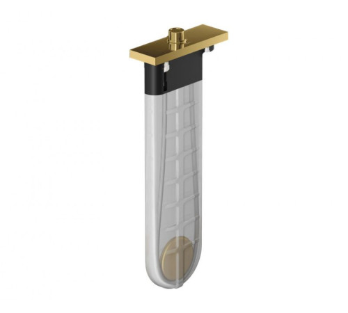 Внешняя часть Hansgrohe sBox Square с прямоугольной розеткой золотой глянец 28010990