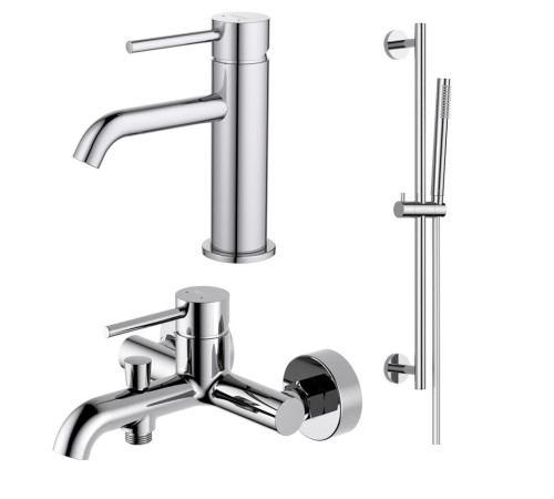 Набор смесителей 3 в 1 Aquanet Европа AQ1330CR (AQ1310CR+AQ1340CR+AQ2012CR) AQ1330CR