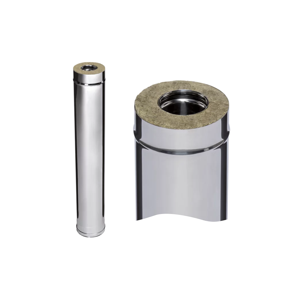 Труба сэндвич Ferrum 1,0 м Ø150х210 мм AISI 304/0,8 мм + нерж Af4057