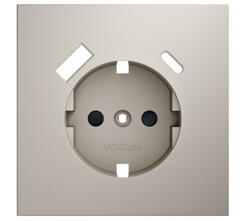 Накладка для розетки с заземлением и со шторками и 2хUSB type A и C Voltum S70 VLS001003