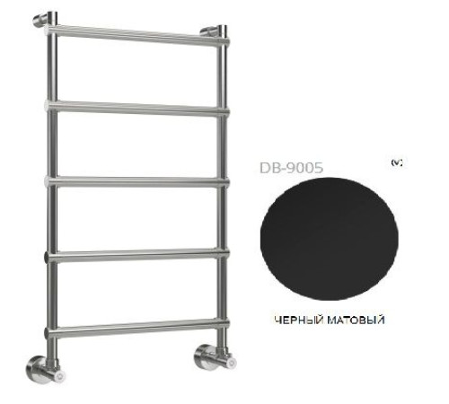 Полотенцесушитель водяной Margaroli 442-5 Matt Black 4424705MB