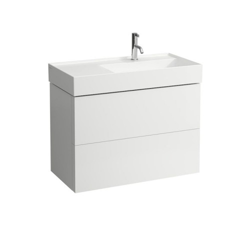 Тумба с раковиной Laufen Kartell 88х45х60 см 2 ящика полка слева белый матовый 8.1033.9.000.111.1/4.0760.8.033.640.1