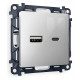 Розетка 2хUSB type A и C без рамки Ambrella Volt Quant MA411010