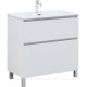 Тумба с раковиной Aquanet Вега 80 Flat напольная 2 ящика 00345382