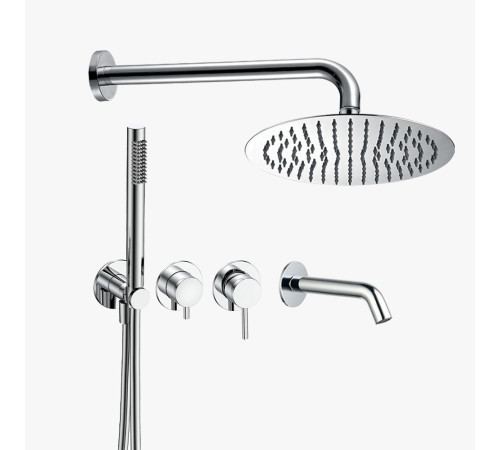 Душевая система Aquanet с изливом для ванны хром AQM8408CR