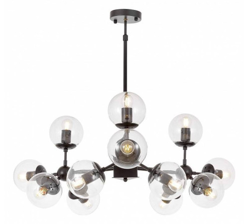 Люстра на штанге LUMINA DECO Zodiak LDP 160-12 BK+PR