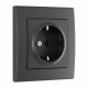 Розетка с заземлением и со шторкой Arte Milano SET06-1 SET06-1-40-1 black